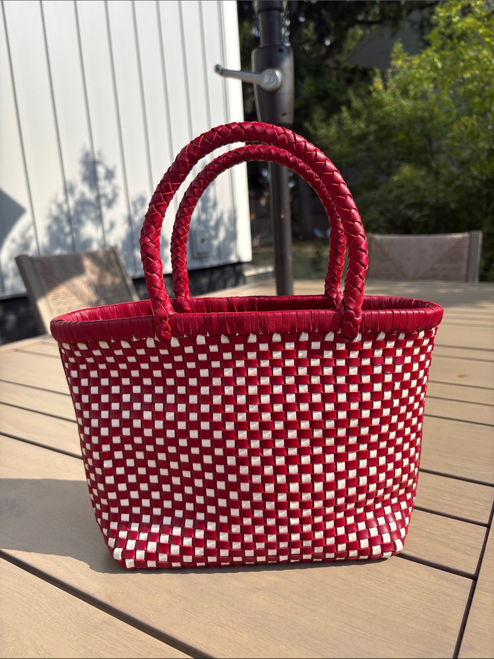 Madewell Signature Woven Mini Tote in Bright Ember Multi